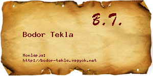 Bodor Tekla névjegykártya